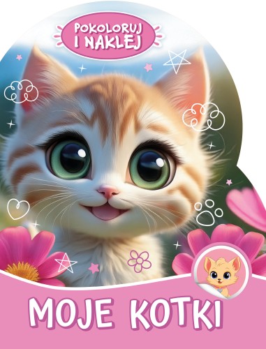 Pokoloruj i naklej. Moje kotki
